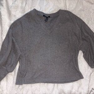 Forever 21 V-Neck Gray Sweater